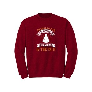 Sweat-shirt en mélange de coton avec des thèmes de bouddha imprimés Style décontracté 12 options de couleur 260-280 Placement de conception personnalisable GSM lourd - Product Image 1