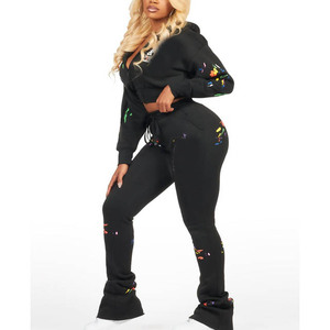 Conjunto Deportivo para Mujer, Chándal para Correr, Textura Acanalada, Conjunto Cómodo y Transpirable para Entrenamiento, Gimnasio, Fitness y Running - Product Image 3