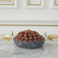 Plateaux de service en chocolat marbré Bol à plateaux de service en chocolat en marbre gris de haute qualité Bol à prix abordable