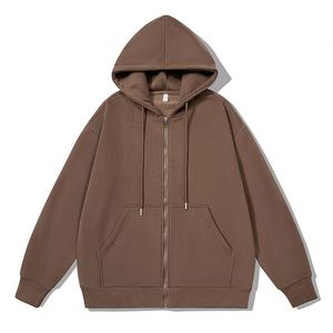Vente en gros de sweats à capuche personnalisés pour hommes avec fermeture éclair, vêtements de jogging, lettres de broderie personnalisées, manches longues, sweat à capuche avec marque privée - Product Image 4