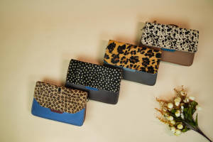 Nouveau Style sac à bandoulière en cuir recyclé couleur trapue sac à main en cuir de fourrure imprimé Animal de haute qualité femmes 2 en 1 sac à main réversible - Product Image 2