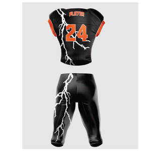 Best Quality Customized American Football Uniform Printed 100% Polyester Quick Dry Breathable Plus Size Short Sleeves - Product Image 2