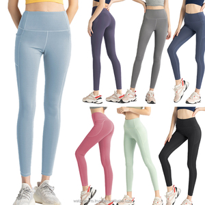 Brand New Women 4 Ways Stretch High Waist Yoga <b>Pants</b> with <b>Mesh</b> Pockets Workout Gym Running Sports Yoga Legging - Product Image 3