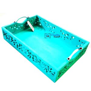 Bandeja Rectangular de Madera para Servir Té, Café, Frutas y Aperitivos, Bandeja de Madera y Artículo de Regalo para Decoración del Hogar - Product Image 3