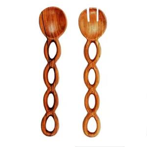 Juego de Cubiertos para Ensalada de Madera de Acacia Ecológica, Aptos para Lavavajillas, Color Personalizado, Utensilios de Cocina - Product Image 4
