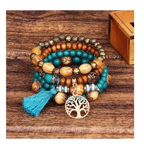 Juego de 3 corazones de madera maciza y cuentas colgantes azules Cuentas de madera de colores personalizadas en forma y tamaño Entrega rápida desde la India - Product Image 4