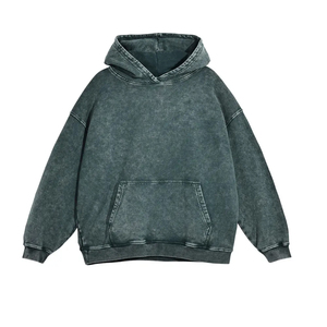 Sudadera con Capucha Unisex de Felpa Francesa Gruesa, Lavado Ácido, Estilo Vintage, Hip-Hop, Bolsillos Grandes, Ecológica, con Logotipo Personalizado, para Invierno, de Algodón - Product Image 3