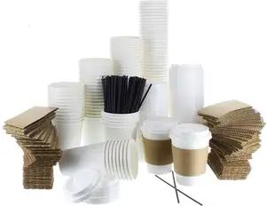 Logo Gerecycled Papier Kopje Koffie Koud/Warme Drank Papier Heet Verkopen Aangepaste 8Oz/12Oz/16Oz/20Oz/24Oz Ambachtelijke Papieren Drank Accepteren