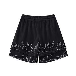 Short de plage d'été de haute qualité pour hommes double couche en maille de nylon Short de plage décontracté à motif solide brodé de grande taille - Product Image 3