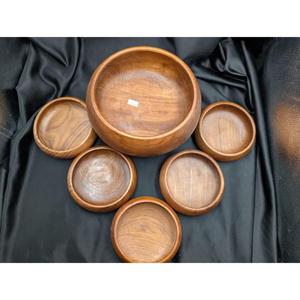 Tazón de servir de madera pulida Lisa para ensalada, pan, fruta y decoración moderna para mesa de cocina - Product Image 6