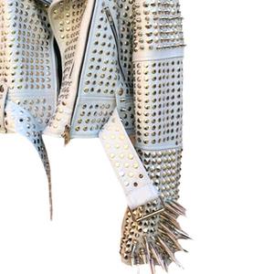 Chaqueta de Cuero Casual de Invierno para Mujer, Transpirable, con Forro de Seda Estampado de Lona, Servicio OEM, la Mejor Calidad - Product Image 5