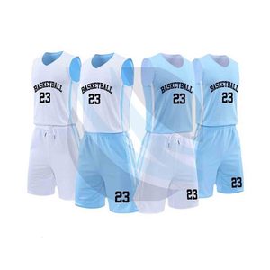 Maillot et short de basket-ball personnalisés, uniforme réversible en polyester, logo, nom et numéro personnalisés, grande taille - Product Image 1