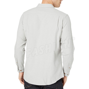 เสื้อเชิ้ตลำลองผู้ชายผ้าฝ้าย100% แขนยาวผ้าเดนิมสีขาวคลาสสิกมีสไตล์ใหม่ล่าสุด