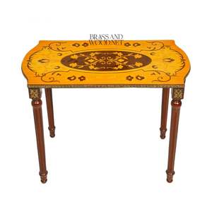 Juego de Mesas Auxiliares Clásicas con Incrustaciones de Madera Hechas a Mano para Salas de Estar Elegantes y Decoración de Hogar de Lujo Premium - Product Image 3