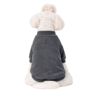 Sweat-shirt gris anthracite pour chien, polaire premium, pull pour petits chiens, vêtement pour animaux de compagnie confortable et léger avec col extensible - Product Image 2