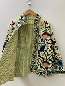 Indien Suzani broderie TNT veste manteau hiver Boho veste broderie à la main veste pour femmes cadeau pour son manteau court - Product Image 3