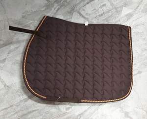 Stylish Cotton Twill Saddle Pad | Spiral Quilted, Multi-Color Rope Piping, Dual Layer Foam & <b>Polyfill</b> Cushioning - Product Image 1