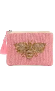 Cette belle écrevisse perlée de graines de luxe fait à la main belle porte-monnaie blanc nacré avec mini sac à fermeture éclair par MD Handicrafts - Product Image 2