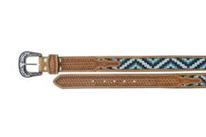 Cinturón occidental de cuero de vaca genuino de lujo hecho a mano, diseño floral con cuentas y herramientas manuales, estilo occidental Argentino - Product Image 6