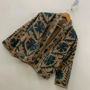 Chaqueta clásica Suzani bordada a mano Suzani bordado Suzani Chaqueta corta bordada abrigo de ropa de mujer - Product Image 1