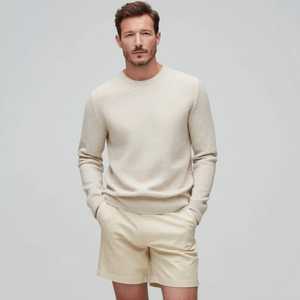 Suéter de Punto para Hombre, Cuello Redondo, Manga Larga, Transpirable, Antiencogimiento, Suave, Ligero, Informal, Elegante, de Verano - Product Image 3