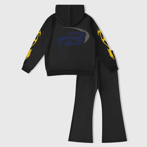 survêtements pour hommes Men's Winter Printed Breathable Lightweight Windproof Hoodie Jogger Pants Streetwear <b>Tracksuit</b> - Product Image 2