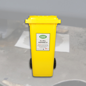 Kit de Respuesta a Derrames de Petróleo Industrial, Contenedor con Ruedas de 120L, Set de Contención de Emergencia Absorbente para Talleres Marinos - Product Image 3