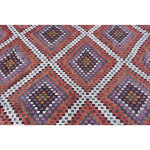 Alfombra étnica de lana roja y negra de 5,9x11 pies, alfombra turca hecha a mano, diseño de retazos a rayas para sala de estar, pasillo, látex de 10mm - Product Image 5