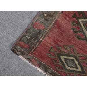 Tapis turc, tapis vintage 1,4x2,6 pieds, tapis persan en laine rouge - Product Image 5