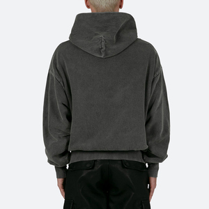 Poids élevé en vrac 600gsm unisexe plaine blanc surdimensionné goutte devrait Vintage lavé recadrée sweats à capuche hommes - Product Image 3