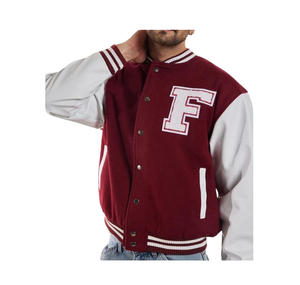 Nueva chaqueta universitaria de moda de alta calidad Chaqueta universitaria de lana con logotipo personalizado de cuero de la mejor calidad para hombre - Product Image 3