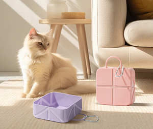 ELEVE - Tazón de Viaje Plegable de Silicona Impermeable para Mascotas, Tazón Plegable Antideslizante para Comida y Agua para Perros y Gatos con Mosquetón - Product Image 3