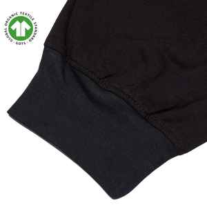 Men Organic Cotton Jogger Pants <b>Black</b>, 5.4 oz Jersey, Anti-wrinkle, Man <b>Trouser</b>, Plain Dyed and Ribbed Leg Cuffs - Product Image 4