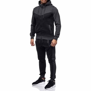 Meilleure qualité hommes Jogging décontracté mode confortable pleine fermeture éclair survêtement à capuche haut pantalon survêtement fait par robe sport - Product Image 5