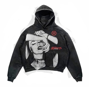 Sweats à capuche avec logo personnalisé 350GSM Sweat à capuche unisexe de haute qualité anti-rétrécissement poids lourd oversize sans ficelle en coton polaire Sweats à capuche pour hommes - Product Image 3