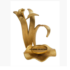 Adorno de vela único de hormigón chapado en oro de 4 piezas de estilo europeo para uso doméstico portavelas - Product Image 3
