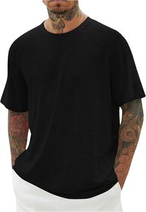 T-shirt épais de poids lourd personnalisé à épaules tombantes pour hommes Oem T-shirt lourd 100% coton T-shirt surdimensionné - Product Image 3
