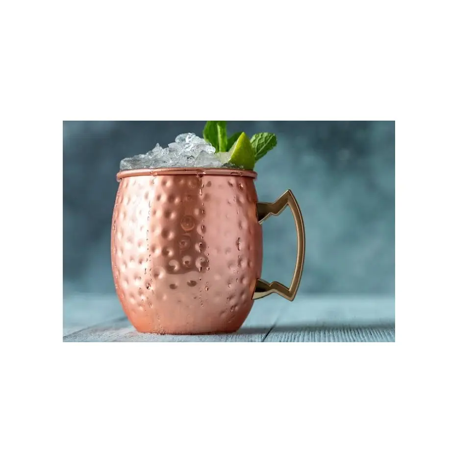 Hot Selling Copper Drinking Mug 500 ML Mule Copper Mug Solid Copper Cup Hammers Design For Bar Ware Drinking Mug Cheap Price