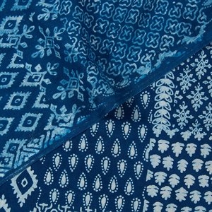 Cao Cấp 120gsm Cotton Hữu Cơ Vải Indigo Chắp Vá Tay Khối In Dệt Nghệ Thuật Bền Vững Dệt Cho Áo Sơ Mi Phù Hợp Với - Product Image 5