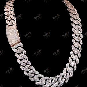 สร้อยคอโซ่สุดหรูสำหรับผู้ชายสร้อยคอแบบผูกสไตล์ฮิปฮอปประดับเพชรแบบโชว์หน้าอกพร้อมตัวหนาประกายระยิบระยับ - Product Image 5