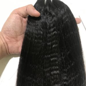 Trame de cheveux Yaki Kinky Straight Machine de haute qualité 100% faisceaux de cheveux humains, extensions de cheveux pour femmes noires - Product Image 2