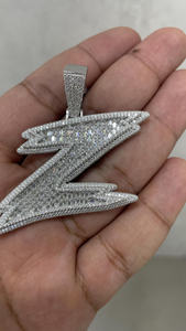 Z Letter Personalized Gold Plated 925 Silver Pendant Moissanite Baguette Font Hip Hop <b>Custom</b> <b>Name</b> <b>Necklace</b> Iced Out 6.2 Carat - Product Image 5