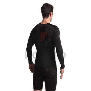Logo personnalisé Mens Rash Guard Compression Gym Shirts avec manches longues pour le surf BJJ MMA-Sublimé - Product Image 4