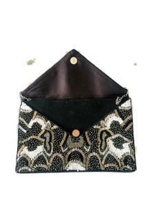 Premium Handmade Luxury Beaded <b>Bag</b> for Girls Embroidery Zip Closure Nylon Lining for Evening <b>Parties</b> Made India Export Quality - Product Image 4