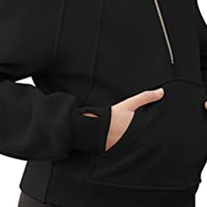 High Demand Custom Winter Long Sleeve Knitted Turtleneck Zipper-Up Short Hoodies for Women High Neck Style Pullover Sweatshirt - Product Image 5