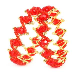 กำไลข้อมือแฟนซีสำหรับเด็กผู้หญิง 2 ชิ้น - สีแดง - Product Image 2
