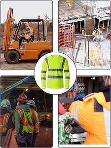 Camisa de Trabajo Ligera de Manga Larga para Hombre, Alta Visibilidad, Reflectante, de Seguridad, para Soldadura - Product Image 6