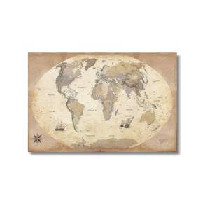 Mapa del Mundo Estilo Retro, Póster Decorativo para Pared - Product Image 1