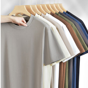 T-shirts de sport personnalisés pour hommes pour l'été surdimensionnés 100% coton lourd 320 Gsm Logo brodé plaine tombé pour polos - Product Image 2