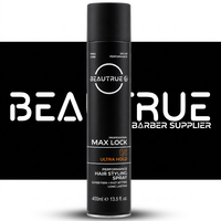 Spray coiffant pour cheveux à tenue forte, marque privée OEM, spray fixant pour cheveux pour hommes, séchage rapide, longue durée, fournitures professionnelles pour barbiers